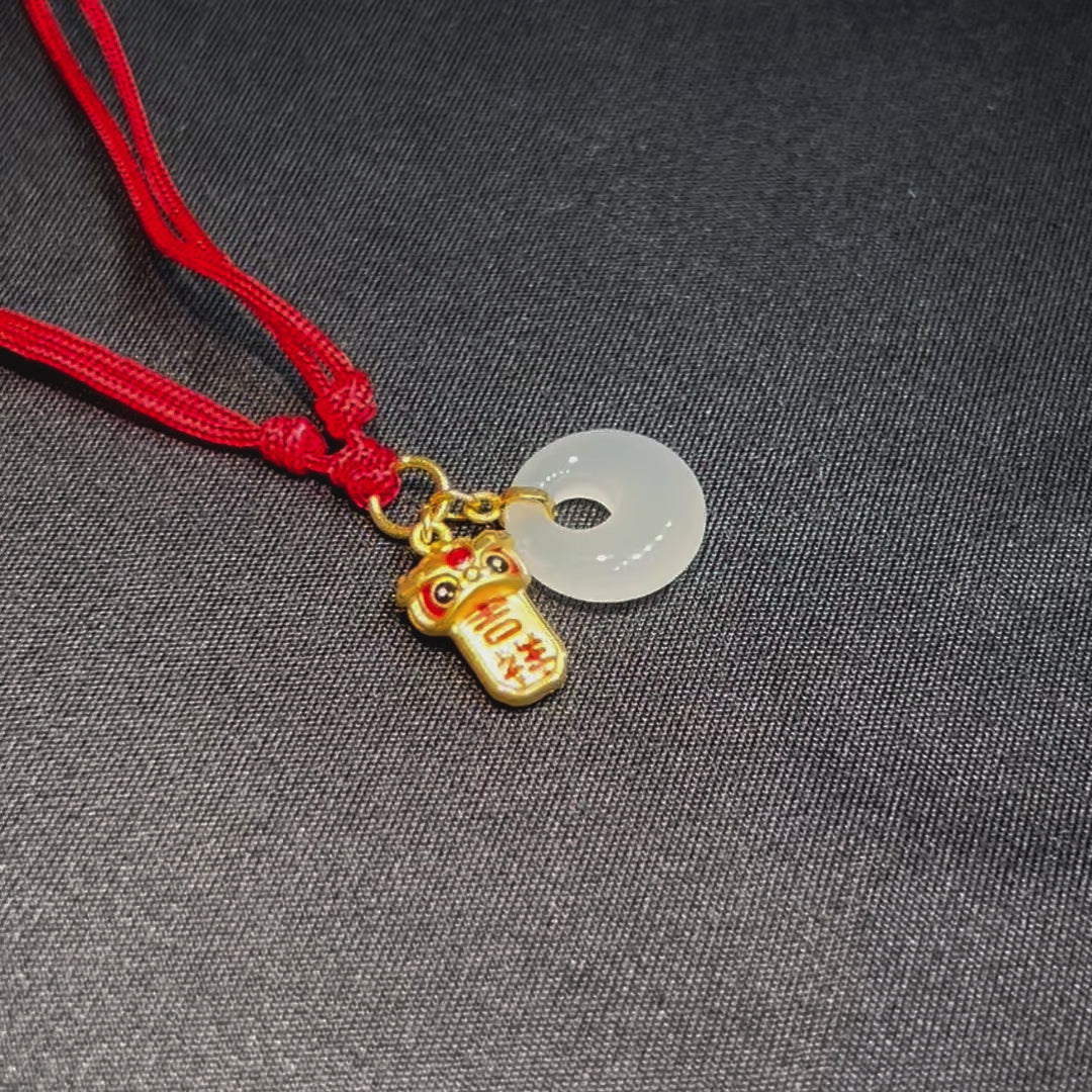 24K Hetian Jade Necklace (Lion Dance) 24K Hetian Jade Necklace (Lion Dance)