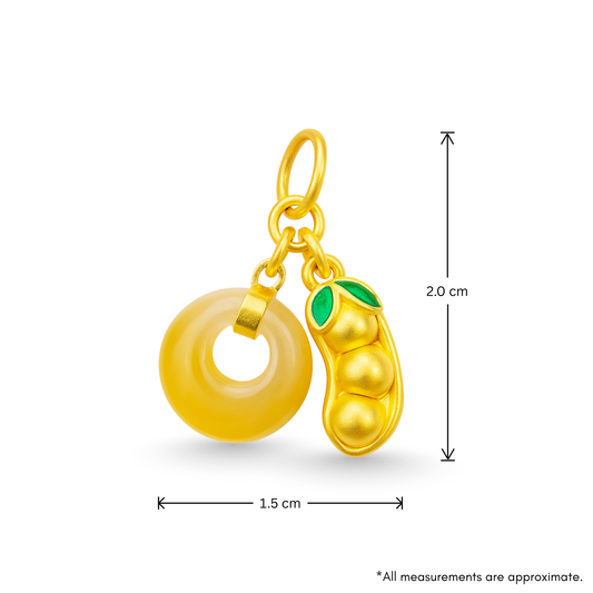 24k Gold Hetian Jade Tangerine Charm