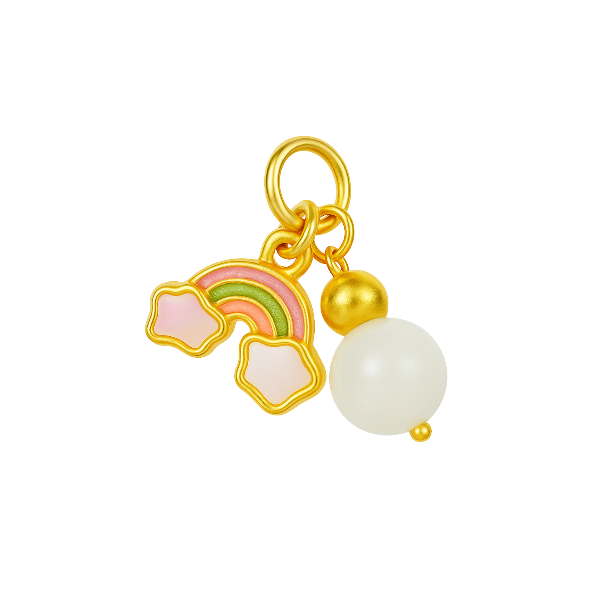 24k Gold Hetian Jade Tangerine Charm