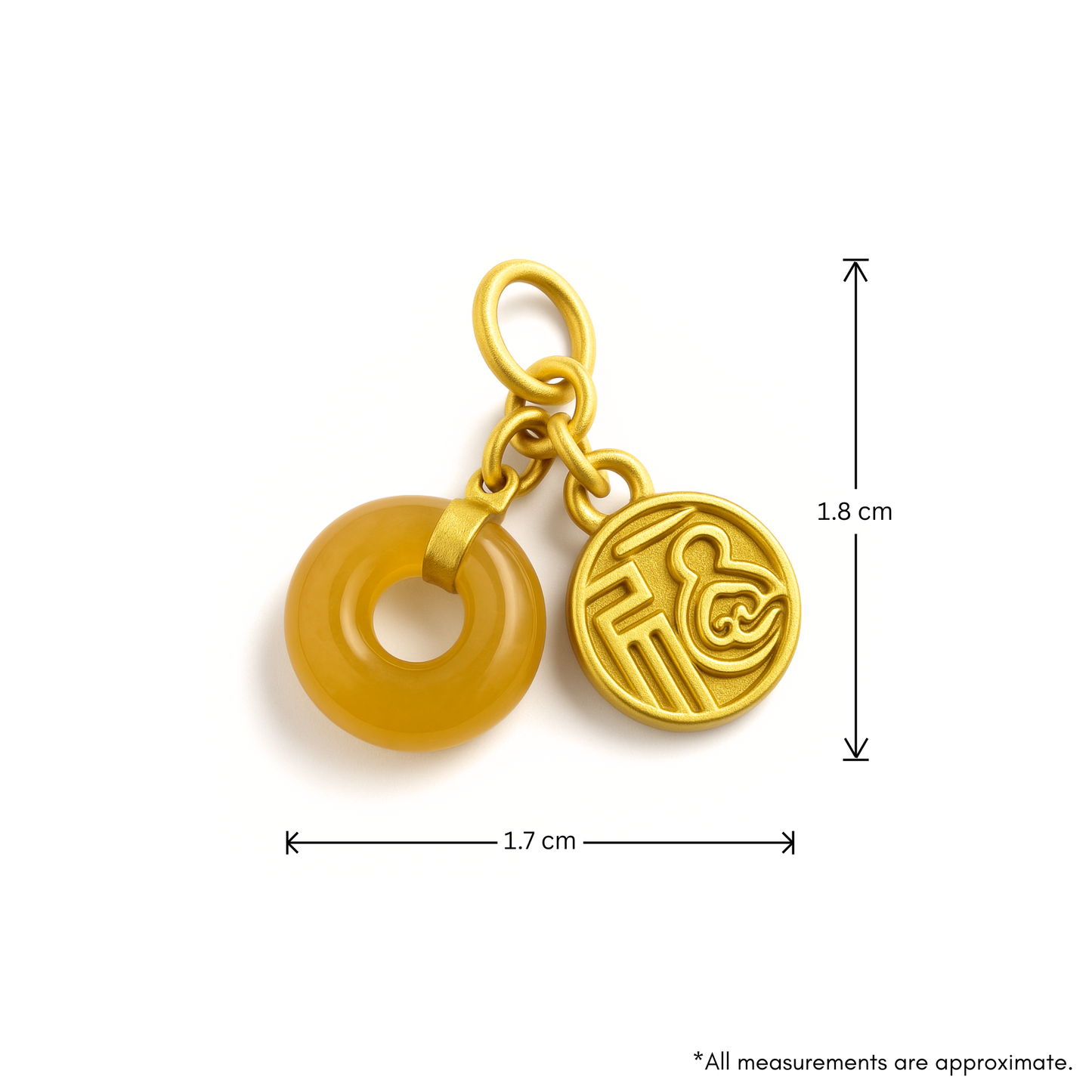 24k Gold Hetian Jade Charm