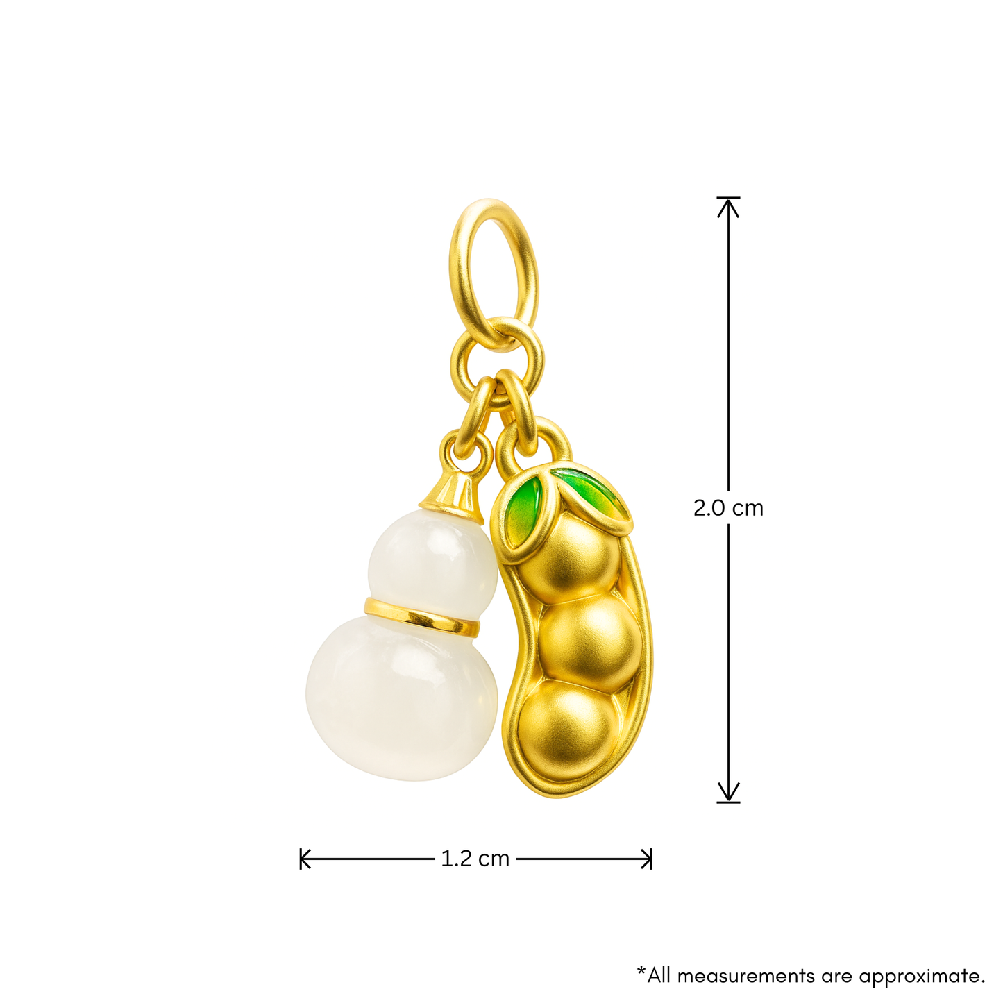 24k Gold Hetian Jade Charm