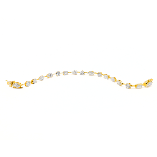 Multi-Shape Lab Grown Diamond Tennis Bracelet – Heart Centre
