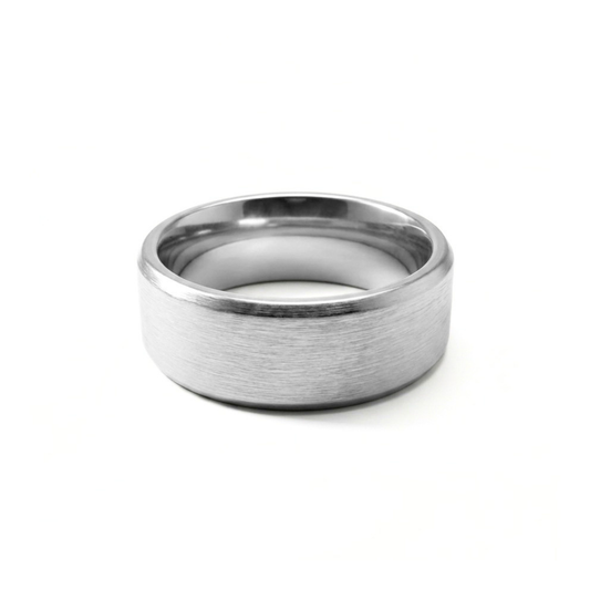 8mm Tungsten Wedding Ring Band in White