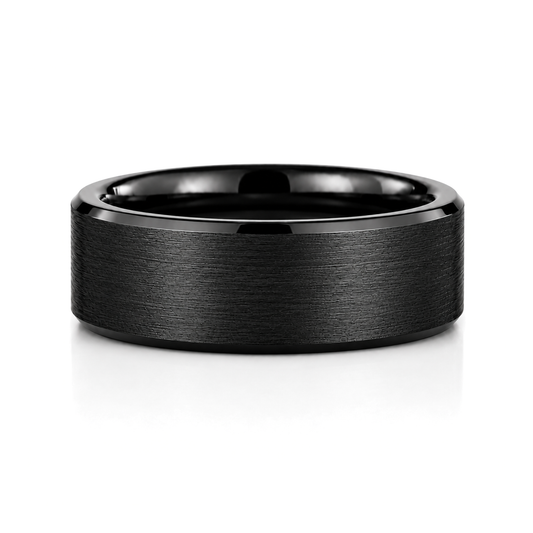 10mm Tungsten Wedding Ring Band in Black