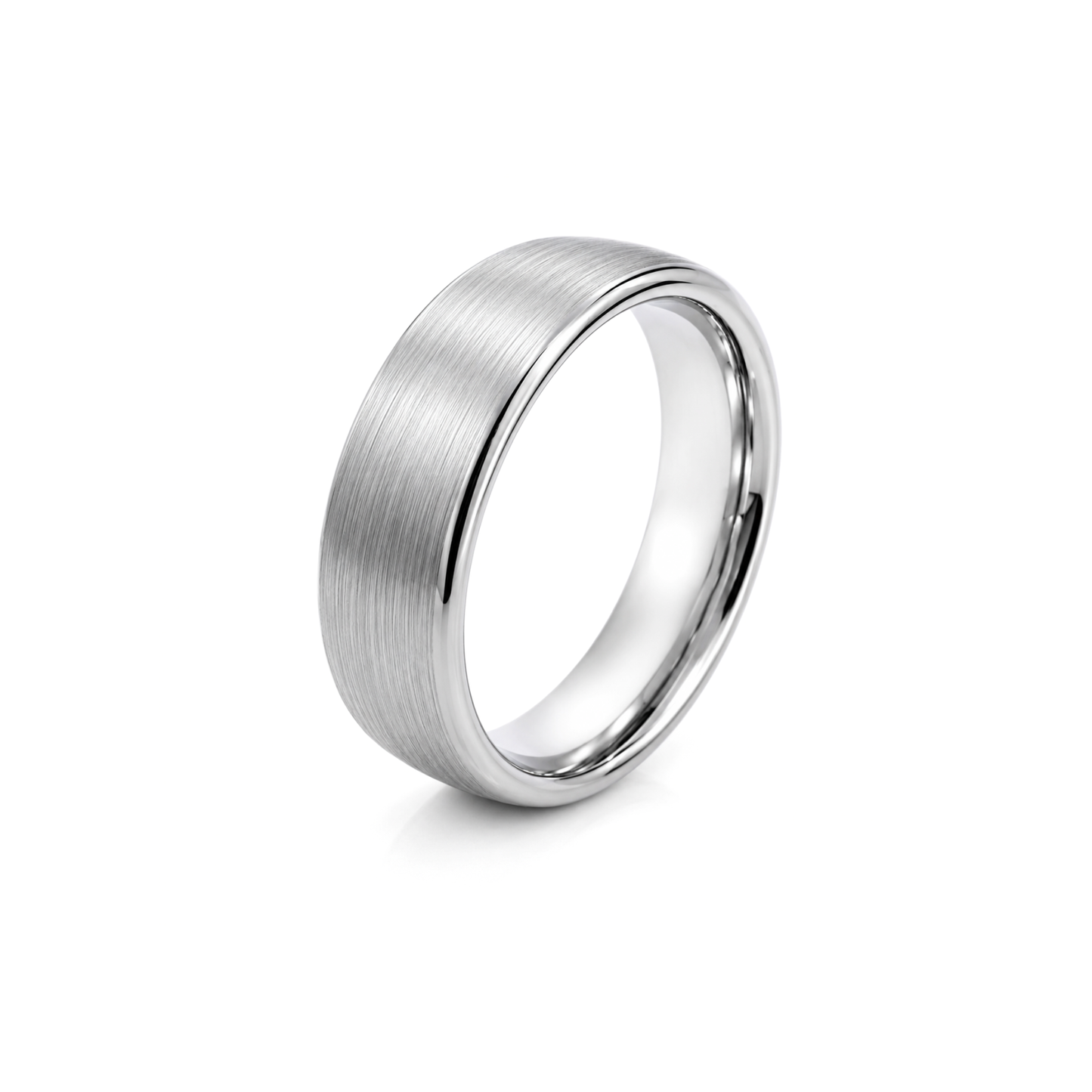 6mm Tungsten Wedding Ring Band in White