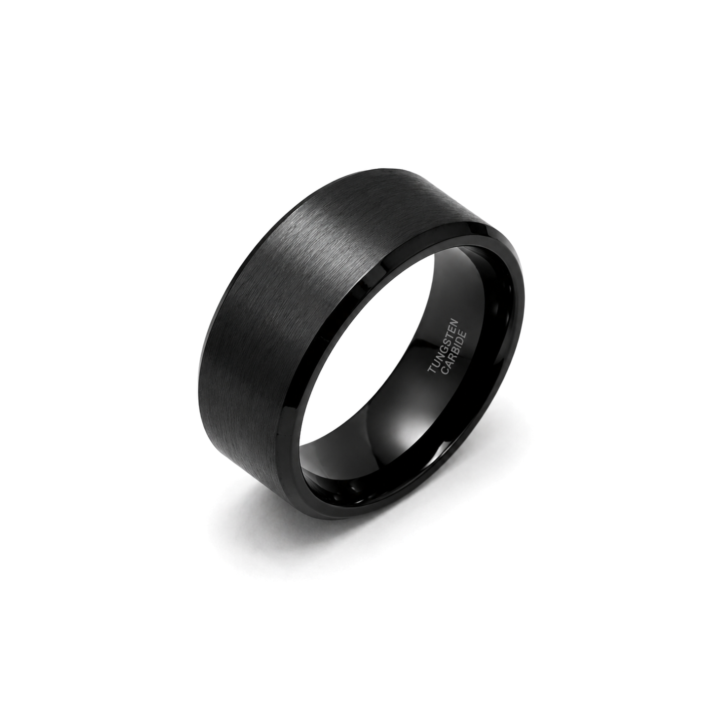 10mm Tungsten Wedding Ring Band in Black