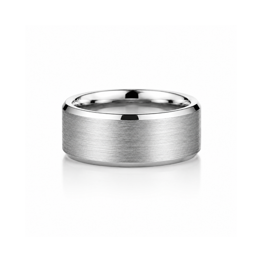 8mm Tungsten Wedding Ring Band in White