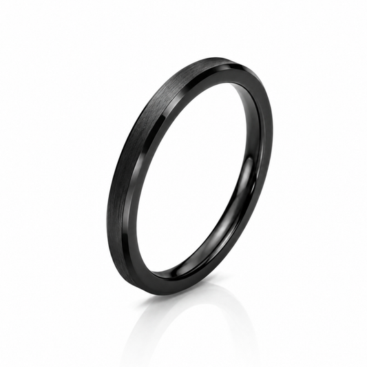 2mm Tungsten Wedding Ring Band in Black