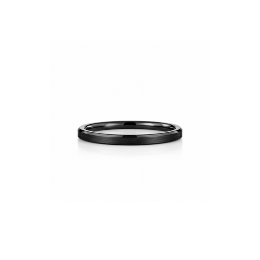 2mm Tungsten Wedding Ring Band in Black