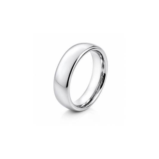 6mm Tungsten Wedding Ring Band in White