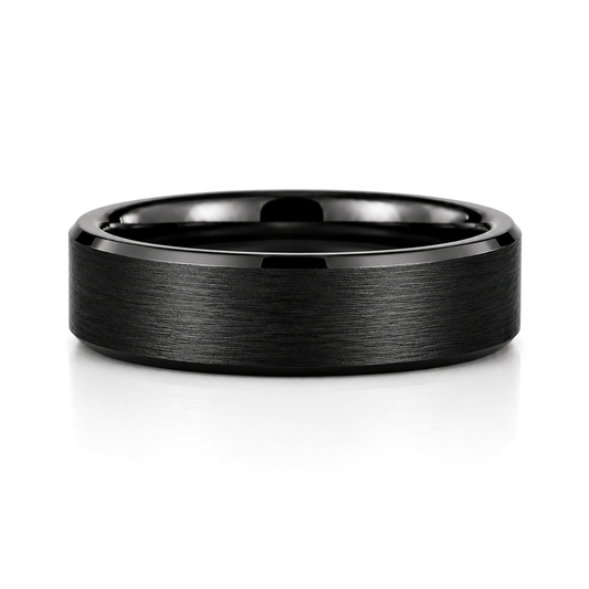 8mm Tungsten Wedding Ring Band in Black