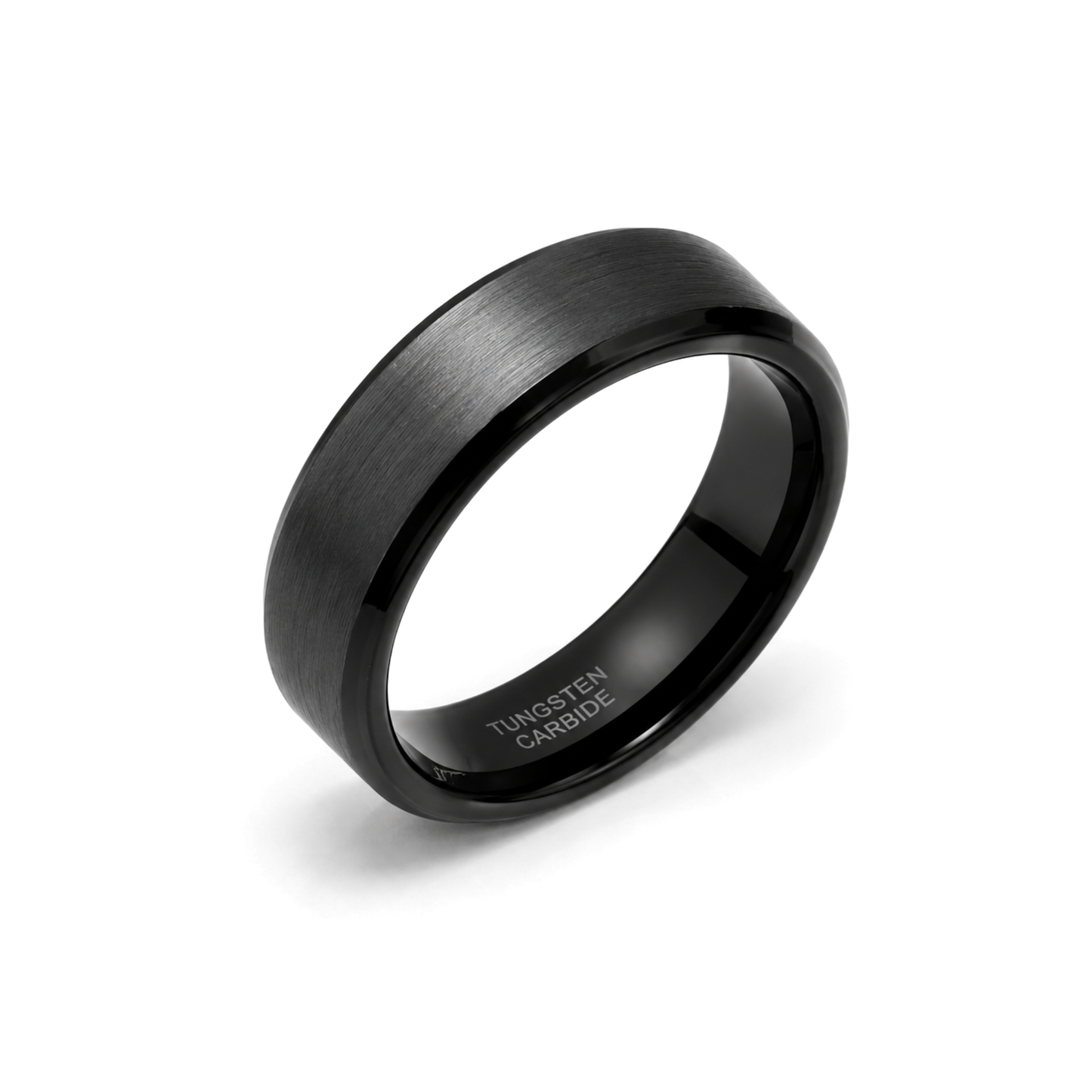 8mm Tungsten Wedding Ring Band in Black