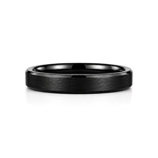 4mm Tungsten Wedding Ring Band in Black