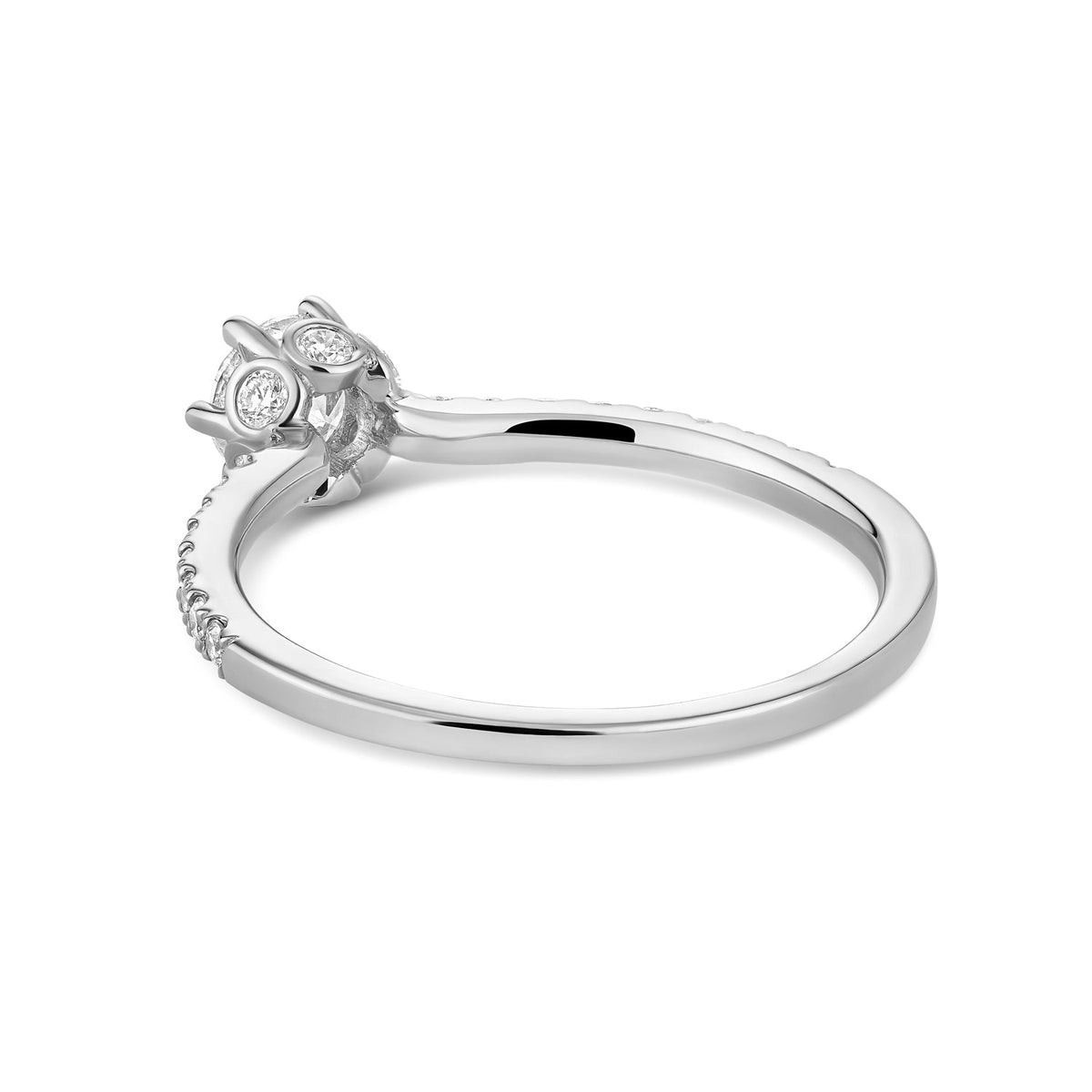 Solitaire Crown Setting Diamond Engagement Ring