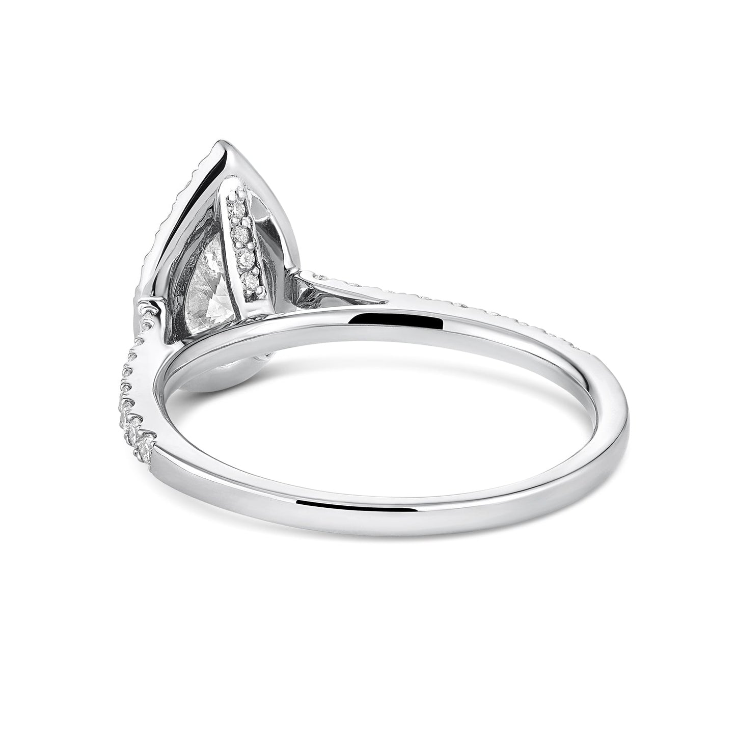 Pear Shape Halo Diamond Engagement Ring