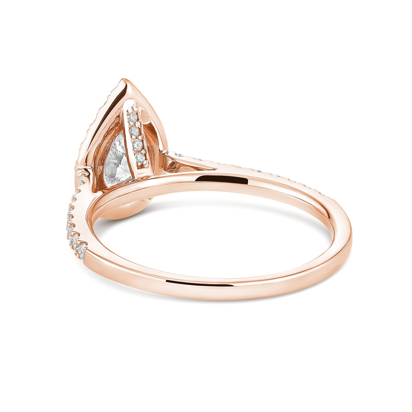 Pear Shape Halo Diamond Engagement Ring