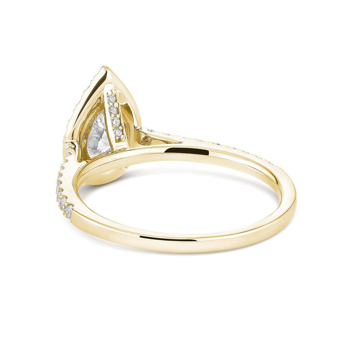 Pear Shape Halo Diamond Engagement Ring