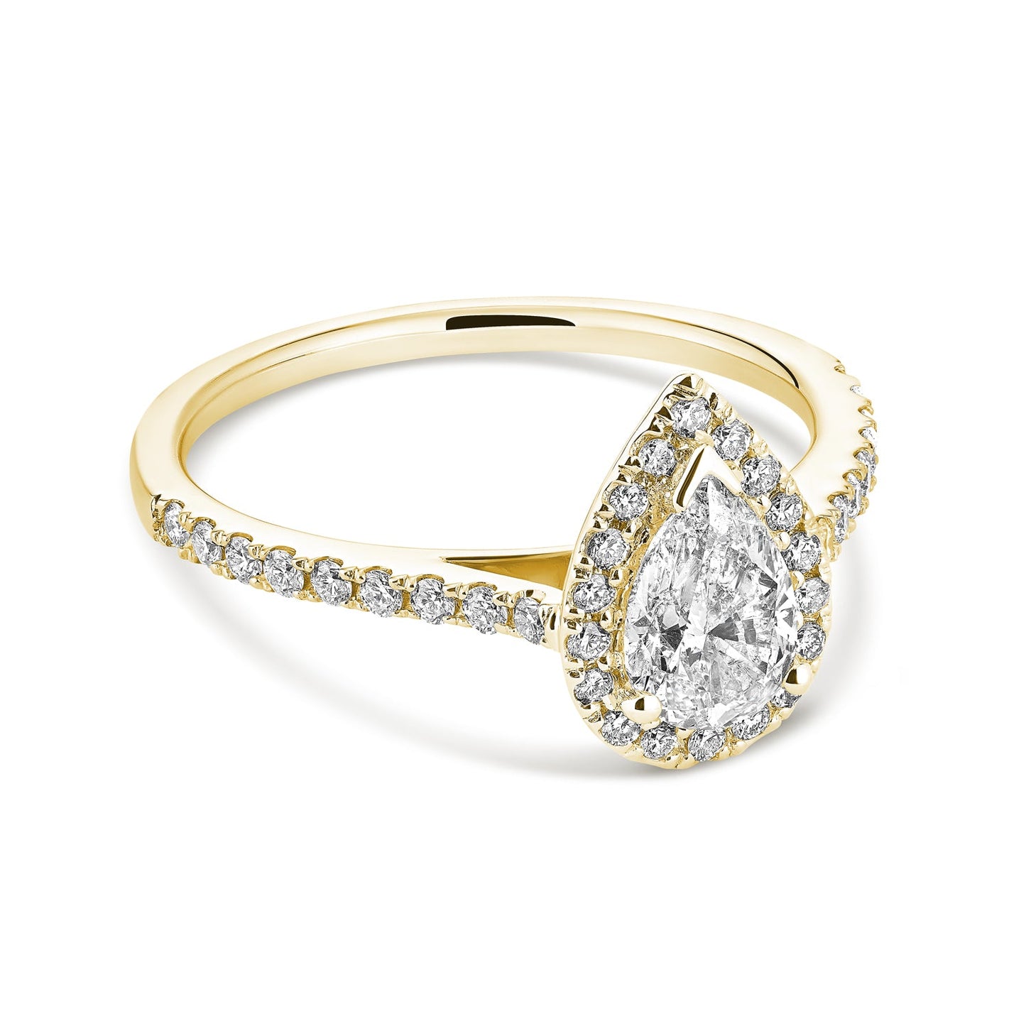 Pear Shape Halo Diamond Engagement Ring