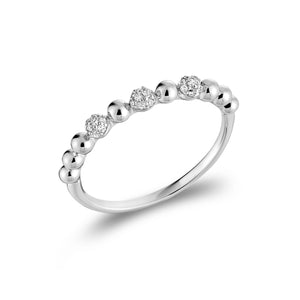 Bead Pave Diamond Ring