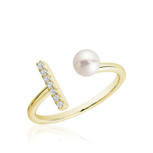 Freshwater Pearl and Diamond Ring