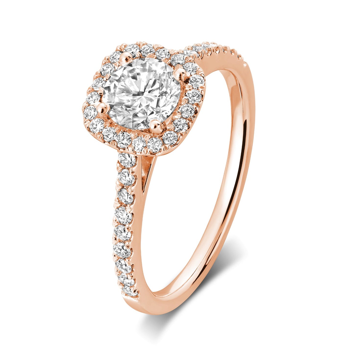 Cushion Halo Diamond Engagement Ring