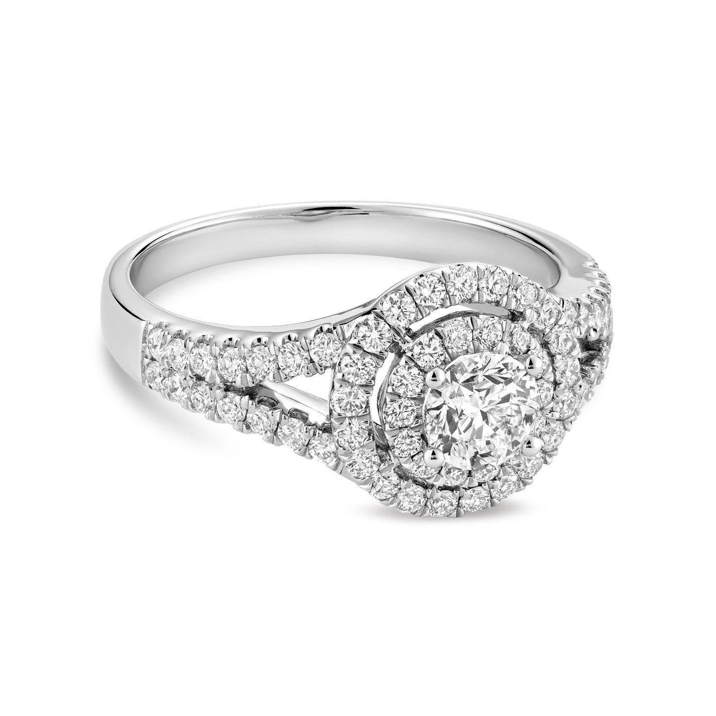 Double Halo Diamond Engagement Ring