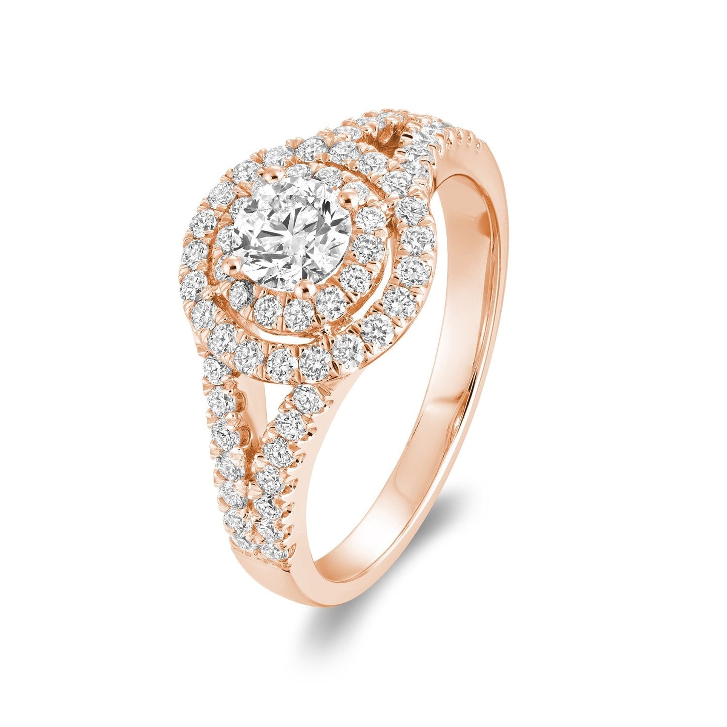 Double Halo Diamond Engagement Ring
