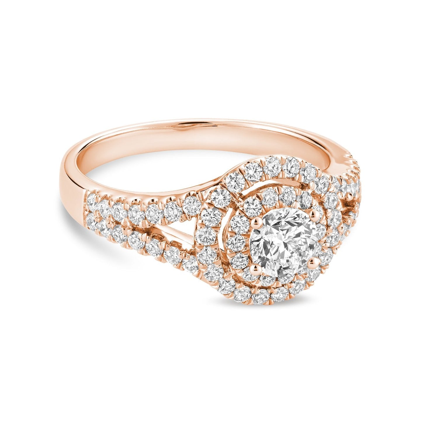 Double Halo Diamond Engagement Ring