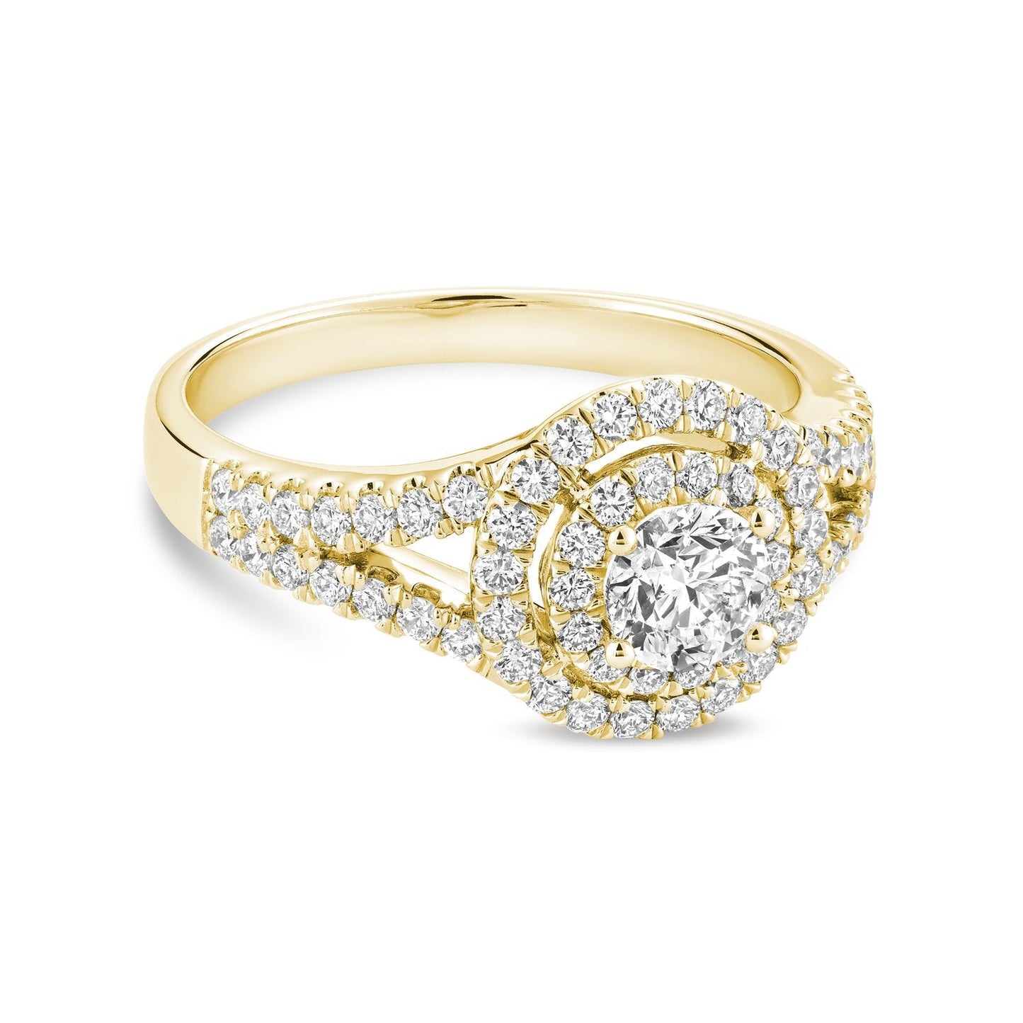 Double Halo Diamond Engagement Ring