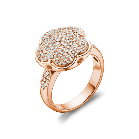 Flower Pave Diamond Ring