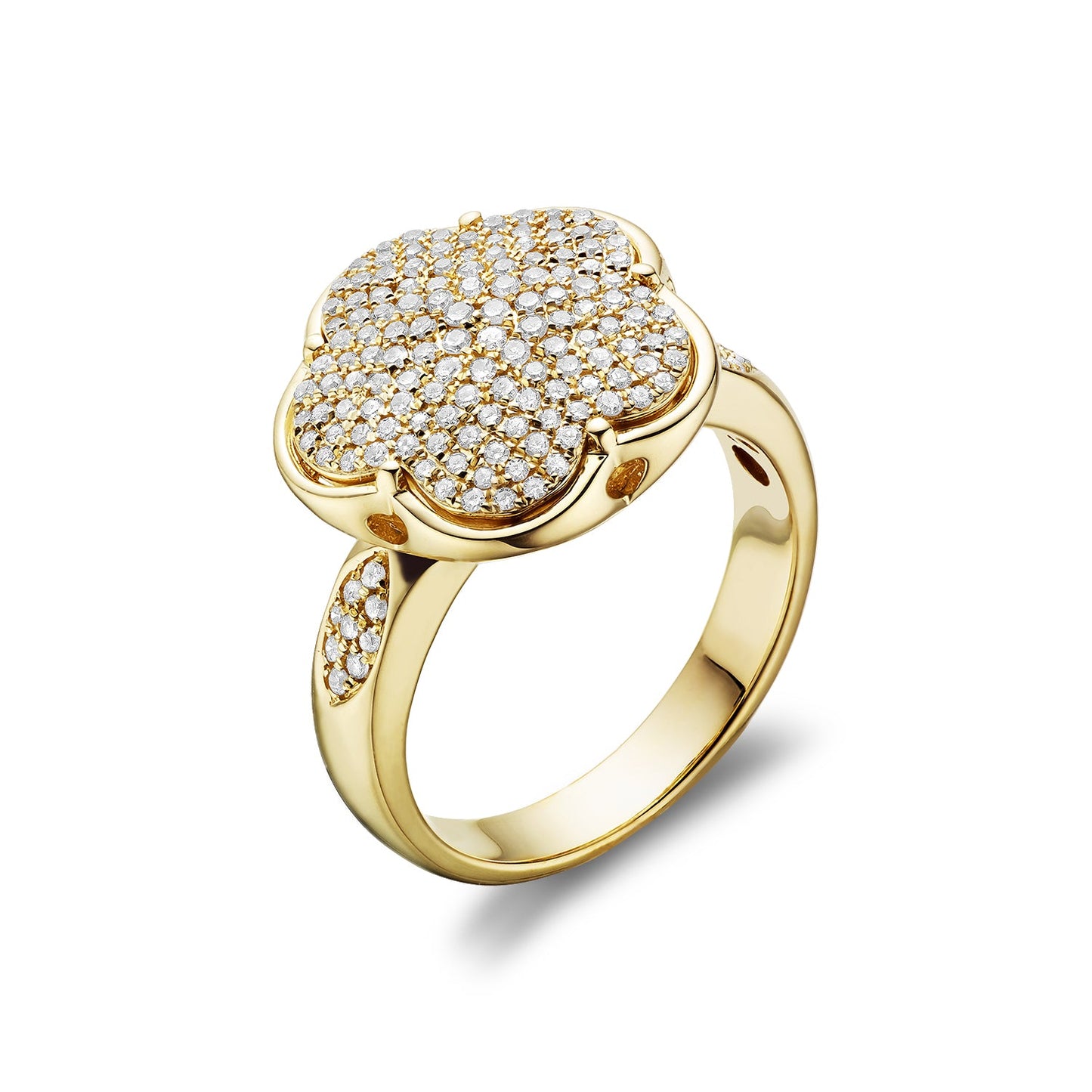 Flower Pave Diamond Ring