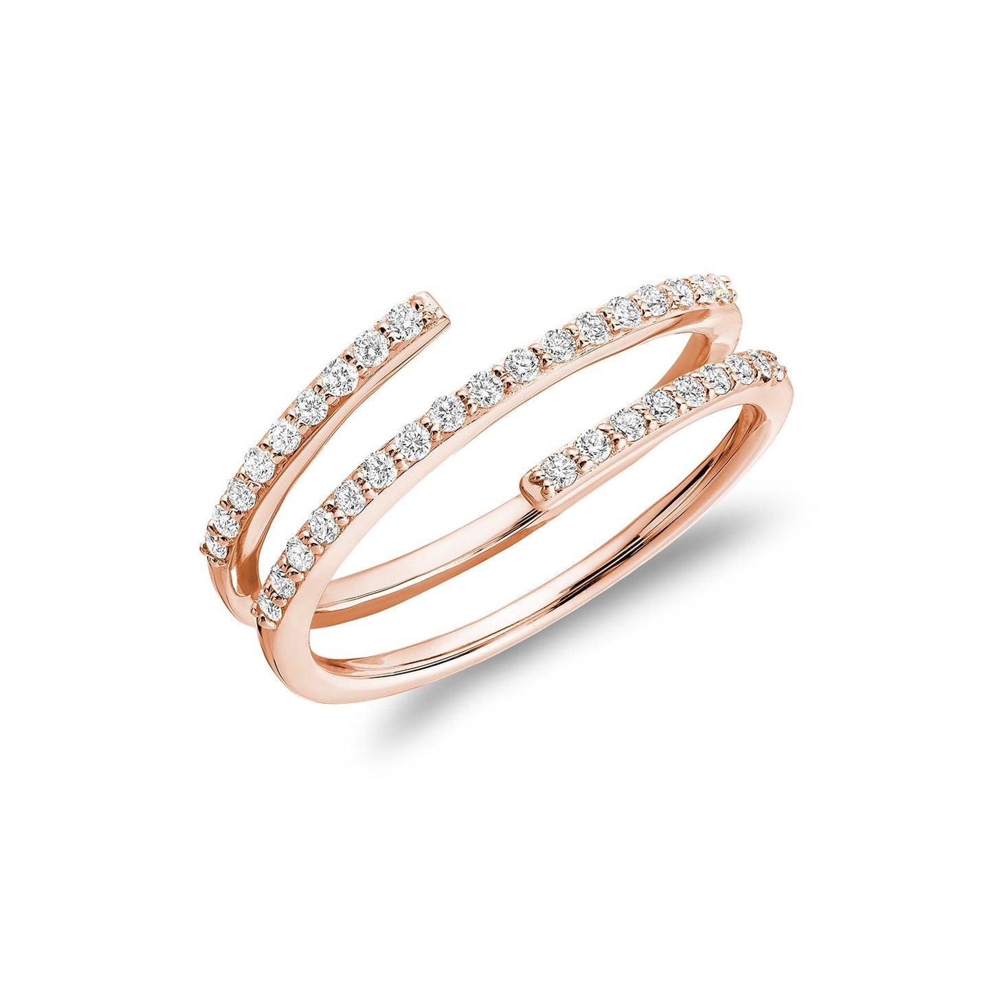 Linear Double Wrap Diamond Ring