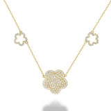 Flower Pave Diamond Necklace