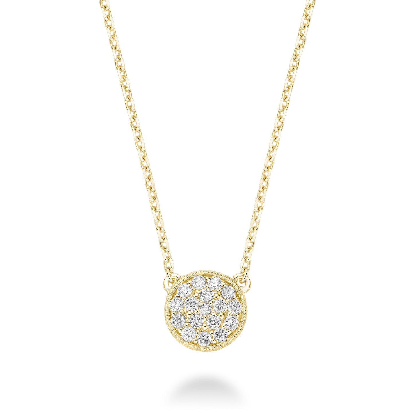 Circle Diamond Milgrain Necklace