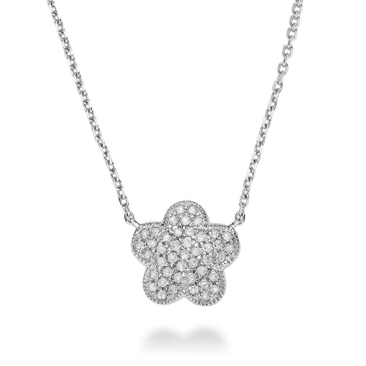 Flower Leaf Diamond Necklace