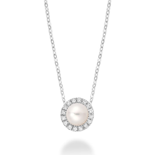 Freshwater Pearl & Diamond Pendant