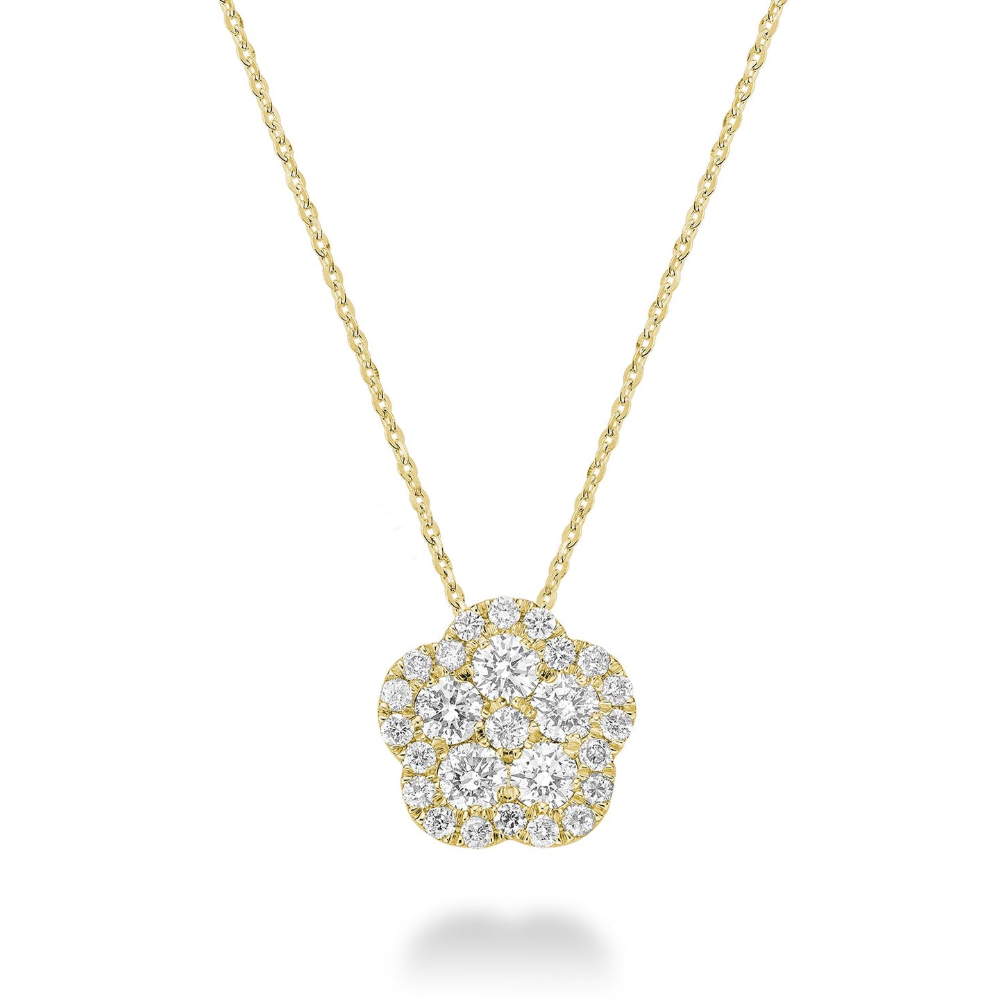 Hollow Flower Diamond Pendant