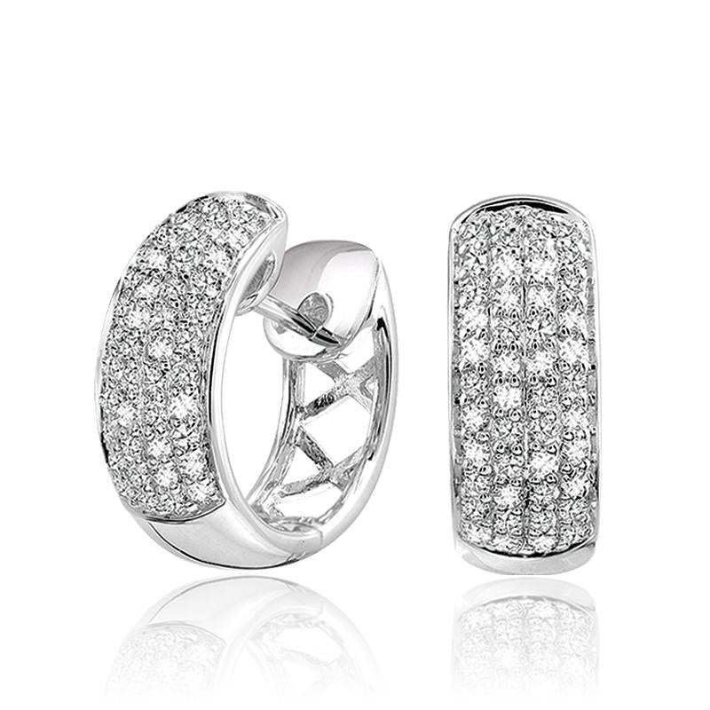 Pave diamond huggie on sale earrings