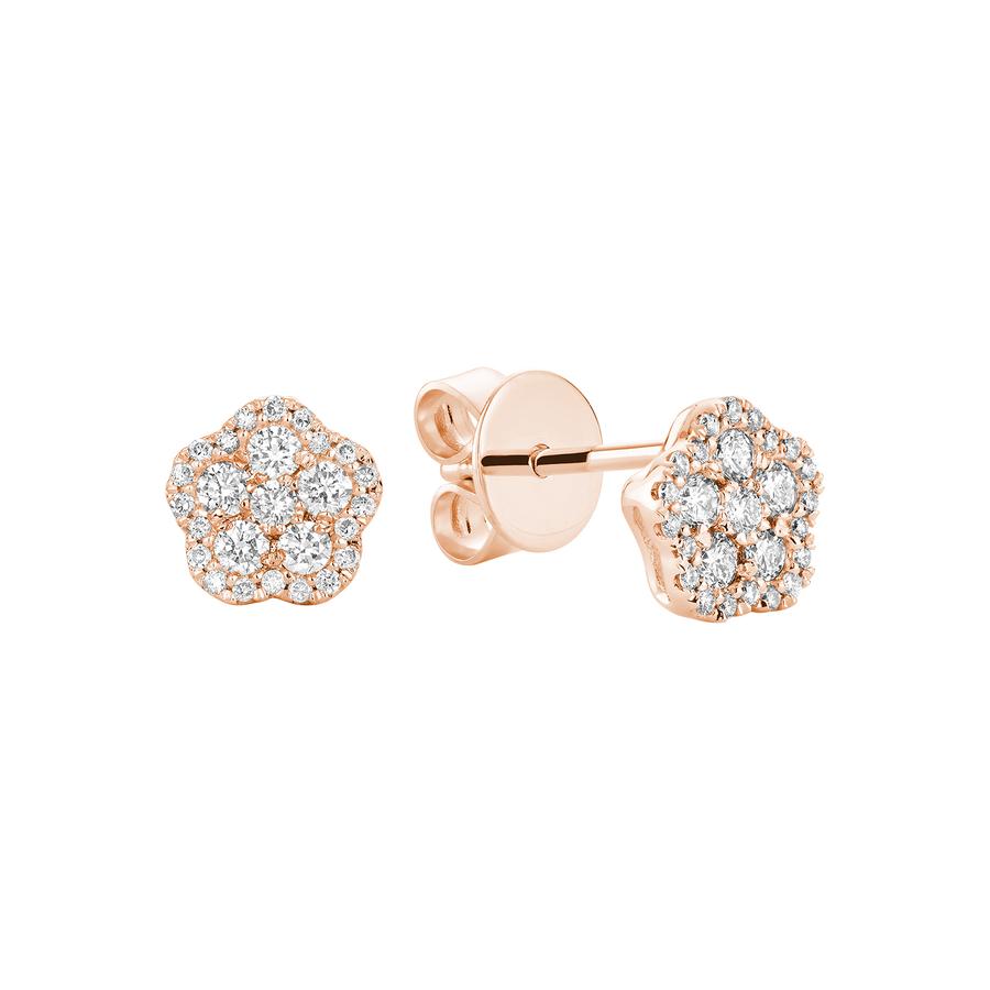 Hollow Flower Diamond Stud Earrings