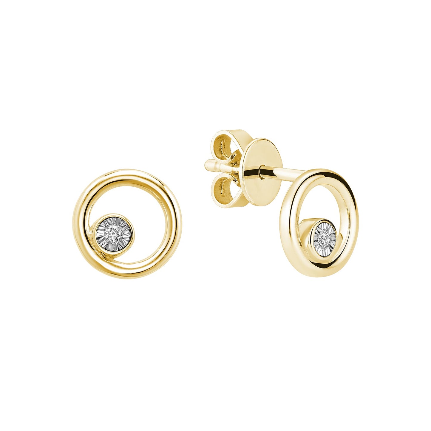 Round Illusion Diamond Stud Earrings