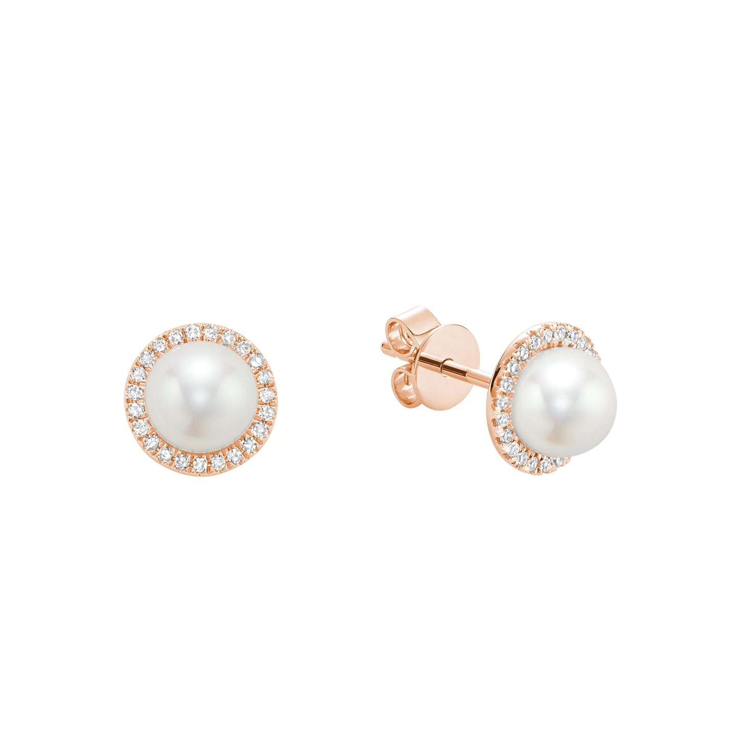 Freshwater Pearl & Diamond Earrings