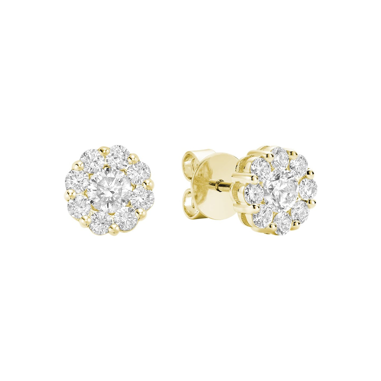 Cluster Diamond Stud Earrings