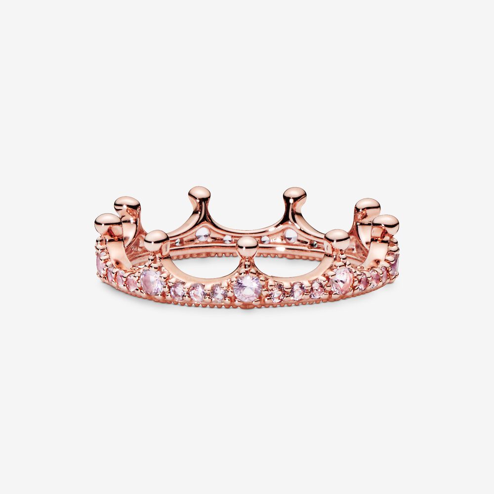 Pandora Pink Sparkling Crown Ring 187087NPO