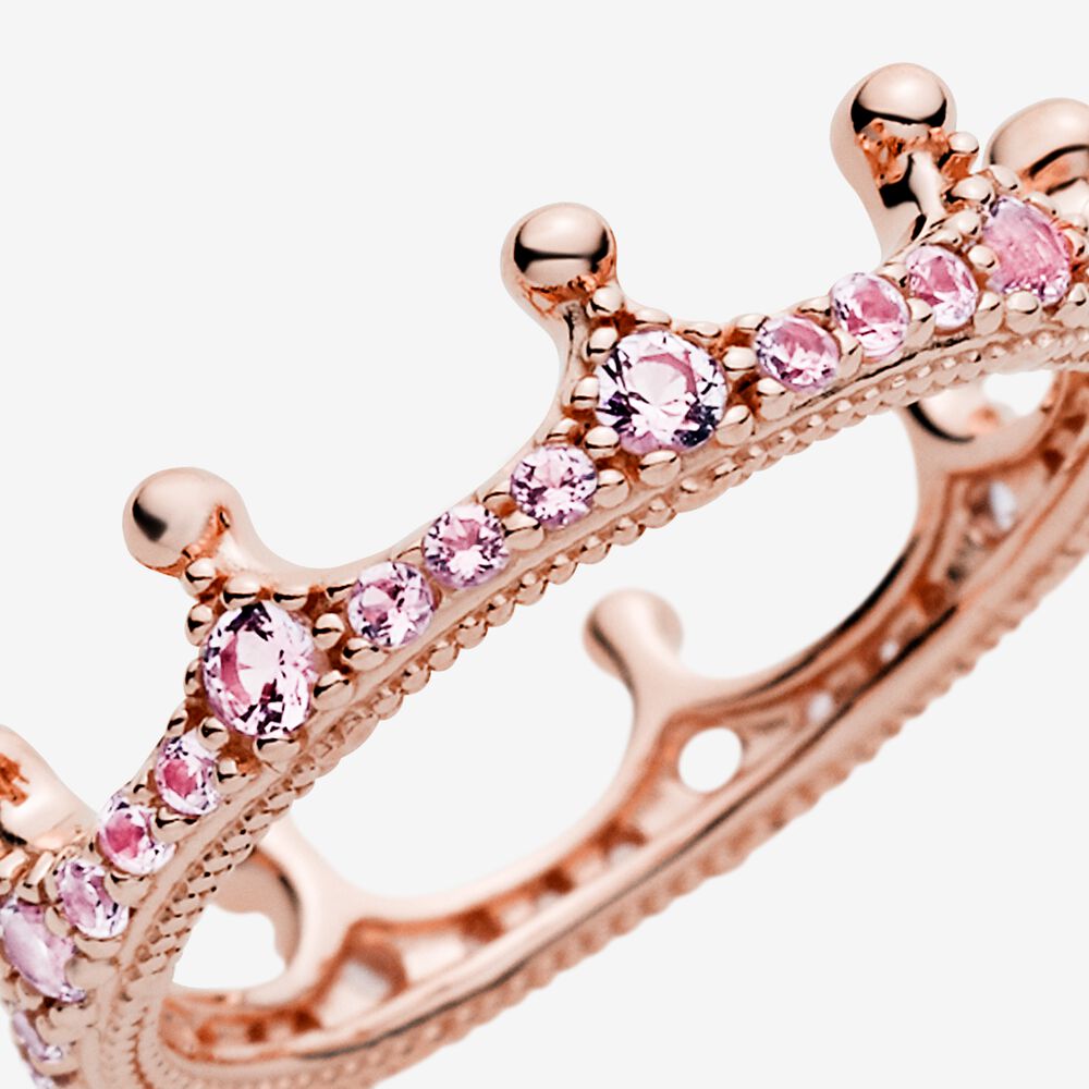 Pandora Pink Sparkling Crown Ring 187087NPO