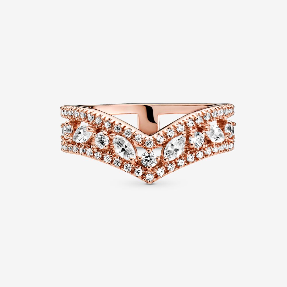 Pandora Sparkling Marquise Double Wishbone Ring 189095C01
