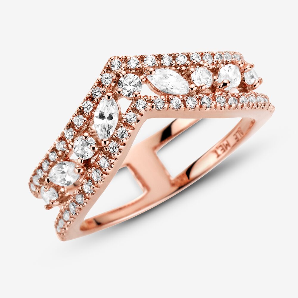 Pandora Sparkling Marquise Double Wishbone Ring 189095C01