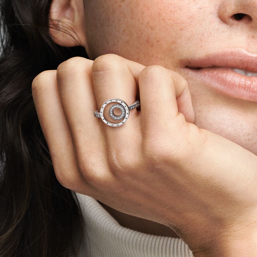 Pandora Signature Logo Circles Pavé Ring
