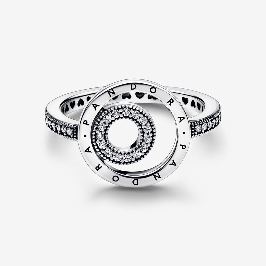 Pandora Signature Logo Circles Pavé Ring