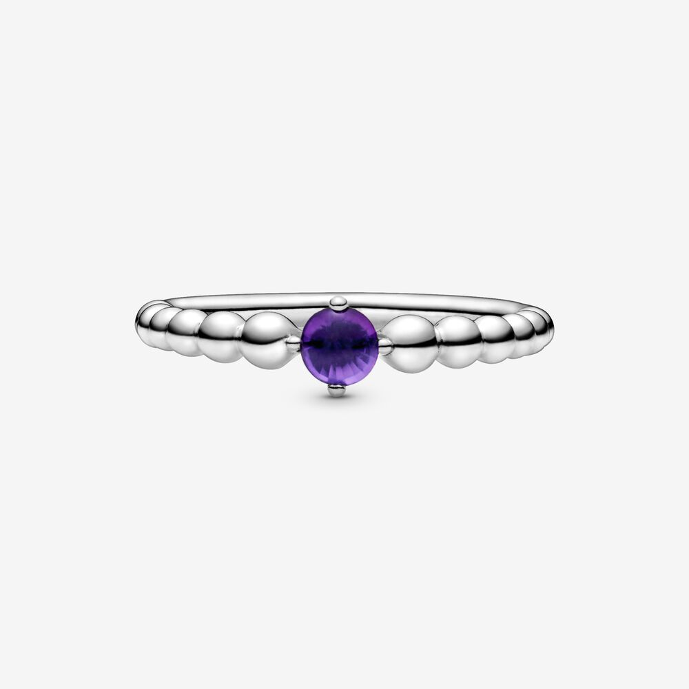 Purple Pandora Birthstone Rings February Authentic Pandora