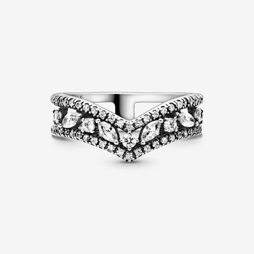 Pandora Sparkling Marquise Double Wishbone Ring 199095C01